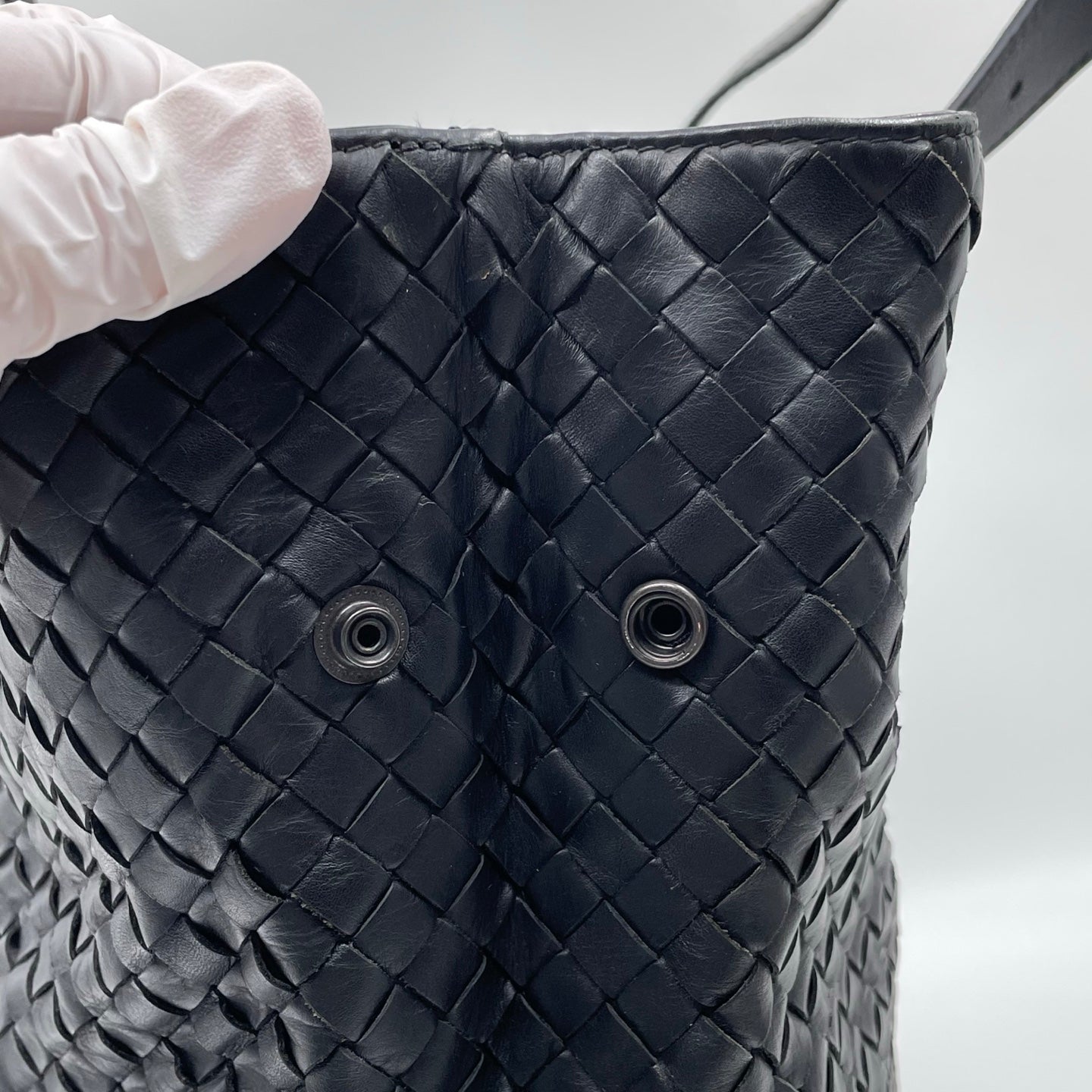 Bottega Veneta Nappa Intrecciato Belted Tote in Black