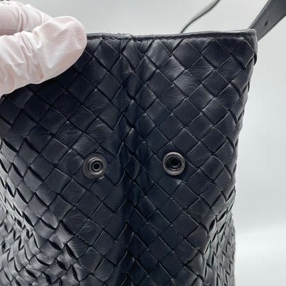 Bottega Veneta Nappa Intrecciato Belted Tote in Black