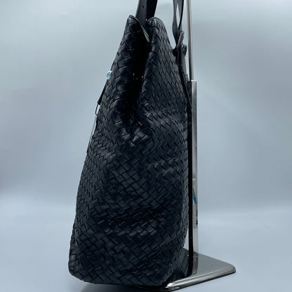 Bottega Veneta Nappa Intrecciato Belted Tote in Black