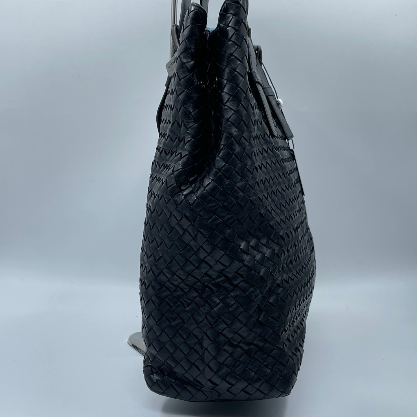 Bottega Veneta Nappa Intrecciato Belted Tote in Black