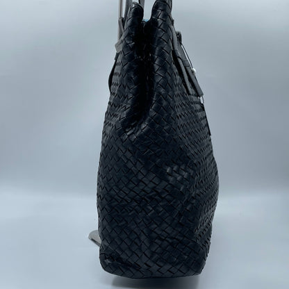 Bottega Veneta Nappa Intrecciato Belted Tote in Black