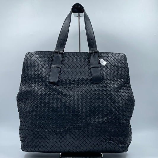 Bottega Veneta Nappa Intrecciato Belted Tote in Black