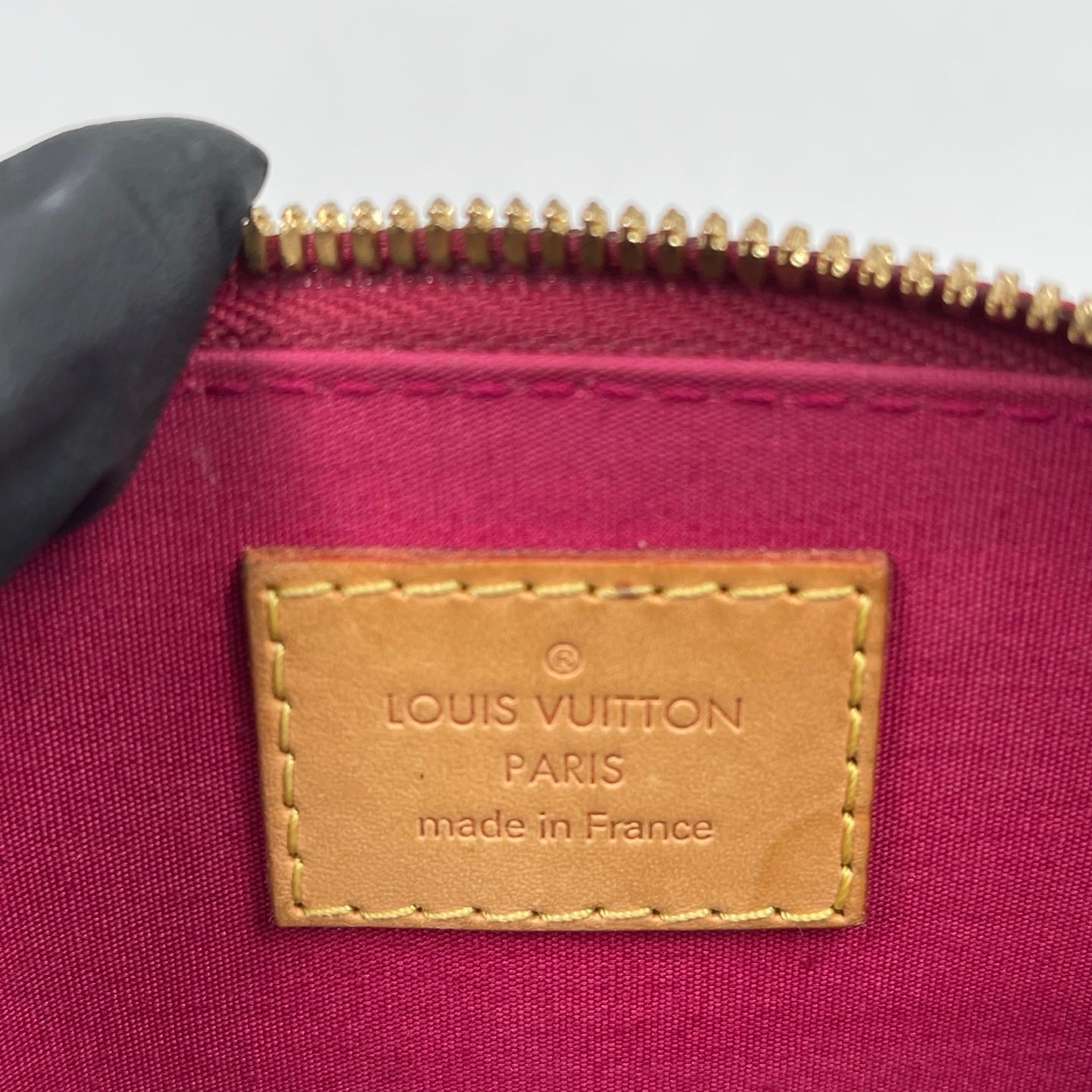 Louis Vuitton Alma BB Monogram Vernis in Pomme D’Amour
