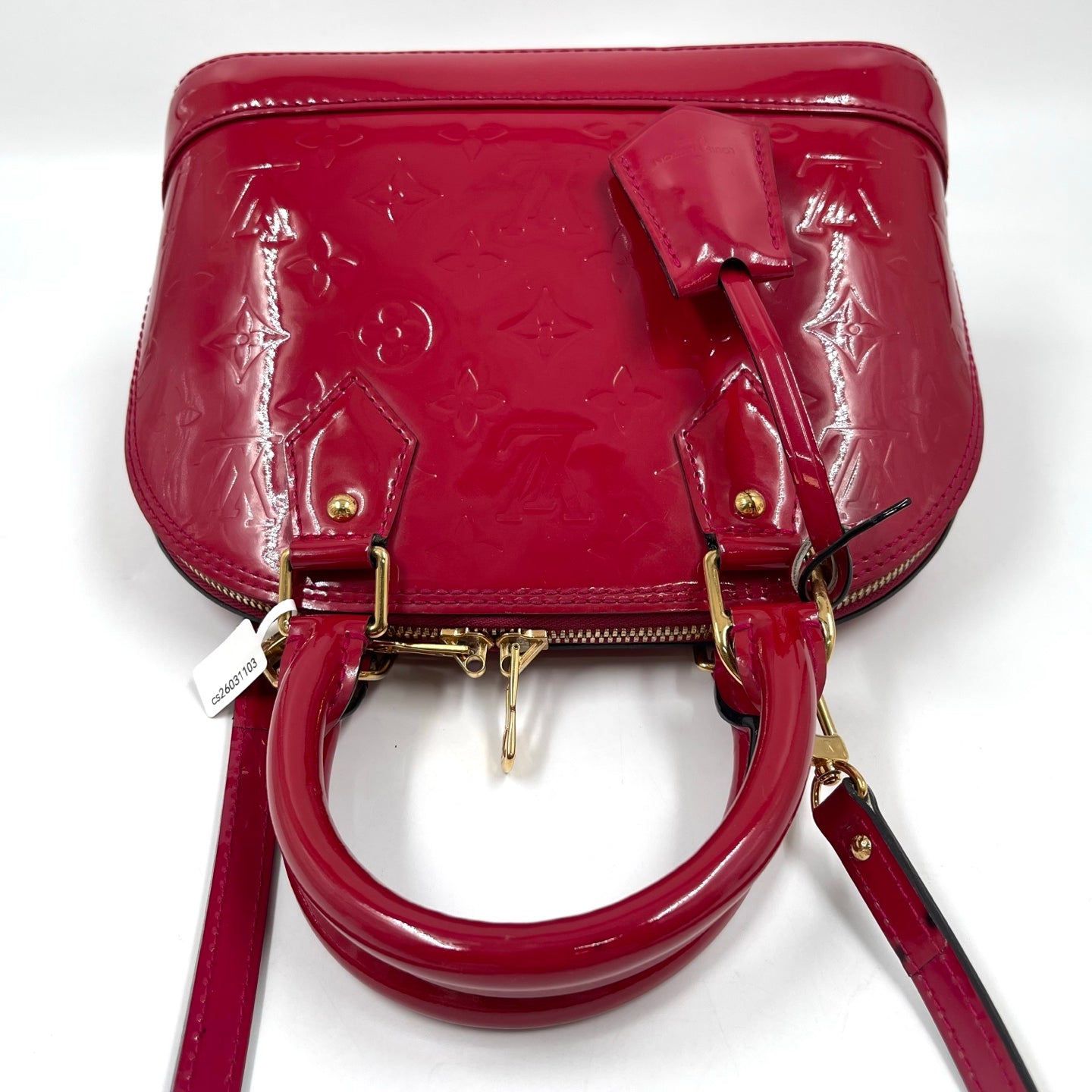 Louis Vuitton Alma BB Monogram Vernis in Pomme D’Amour