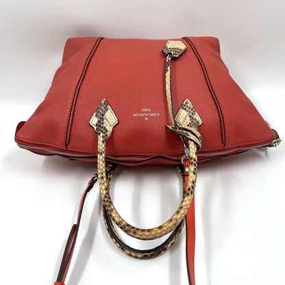 Louis Vuitton Parnassea Lockit PM in Burnt Orange with Python Trim