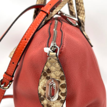 Louis Vuitton Parnassea Lockit PM in Burnt Orange with Python Trim