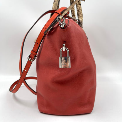 Louis Vuitton Parnassea Lockit PM in Burnt Orange with Python Trim