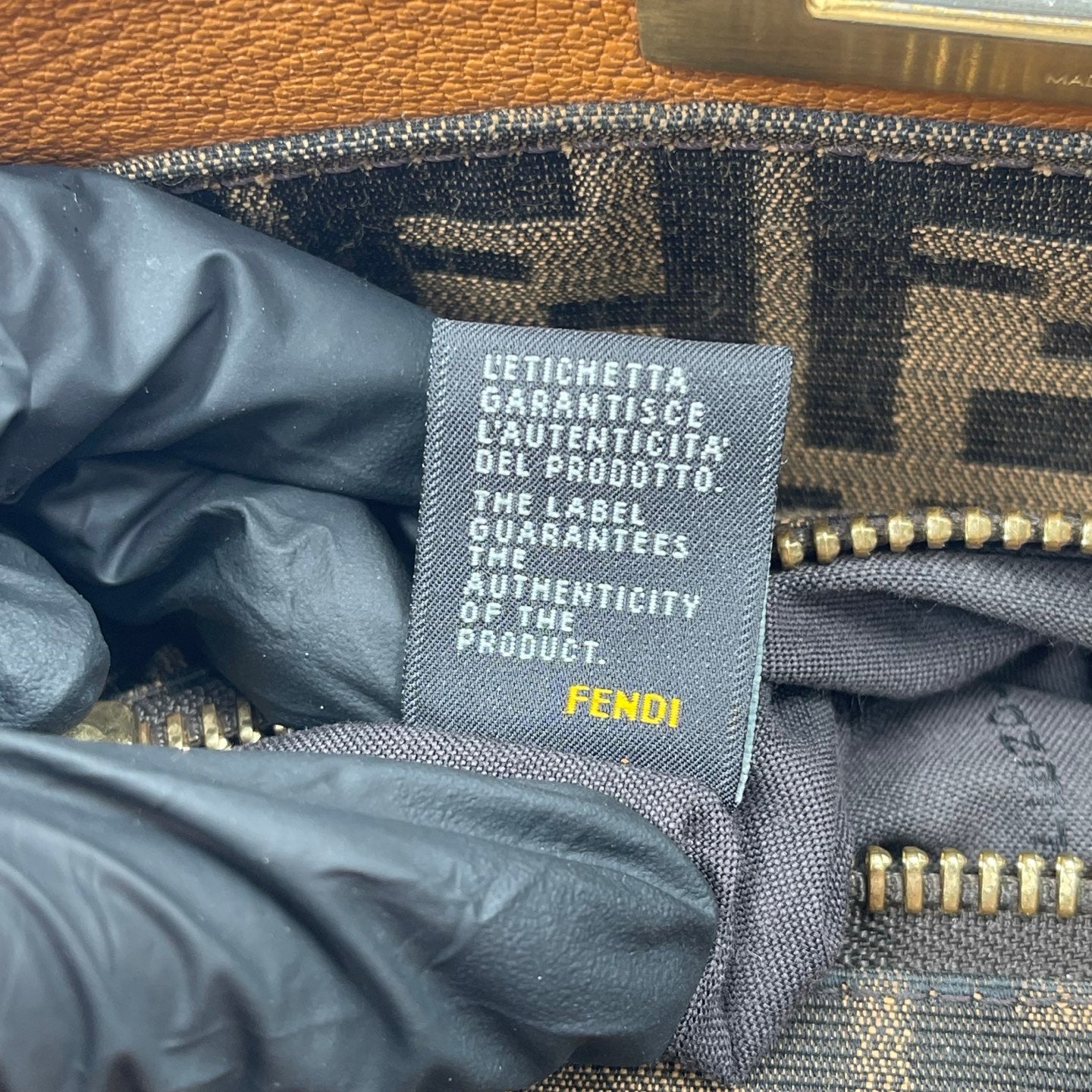 Fendi Peekaboo Medium Leather Handbag in Tan