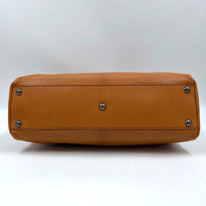 Fendi Peekaboo Medium Leather Handbag in Tan