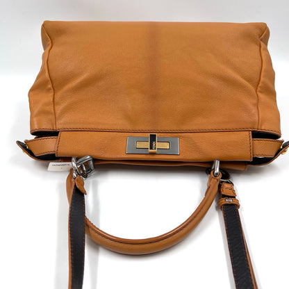 Fendi Peekaboo Medium Leather Handbag in Tan