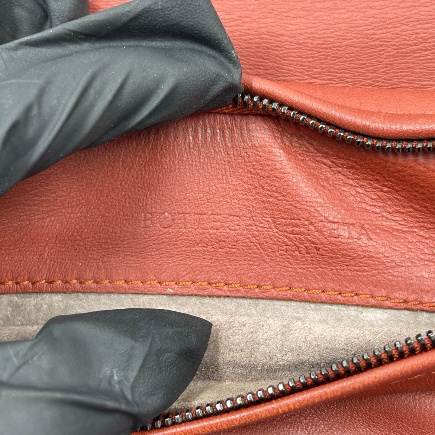 Bottega Veneta Intrecciato Turn-Lock Clutch in Barolo