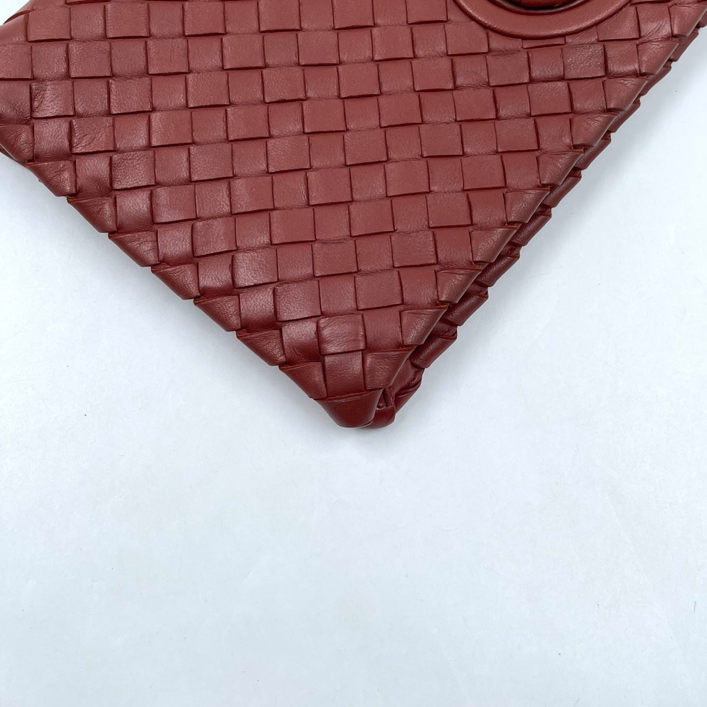 Bottega Veneta Intrecciato Turn-Lock Clutch in Barolo
