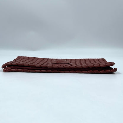 Bottega Veneta Intrecciato Turn-Lock Clutch in Barolo