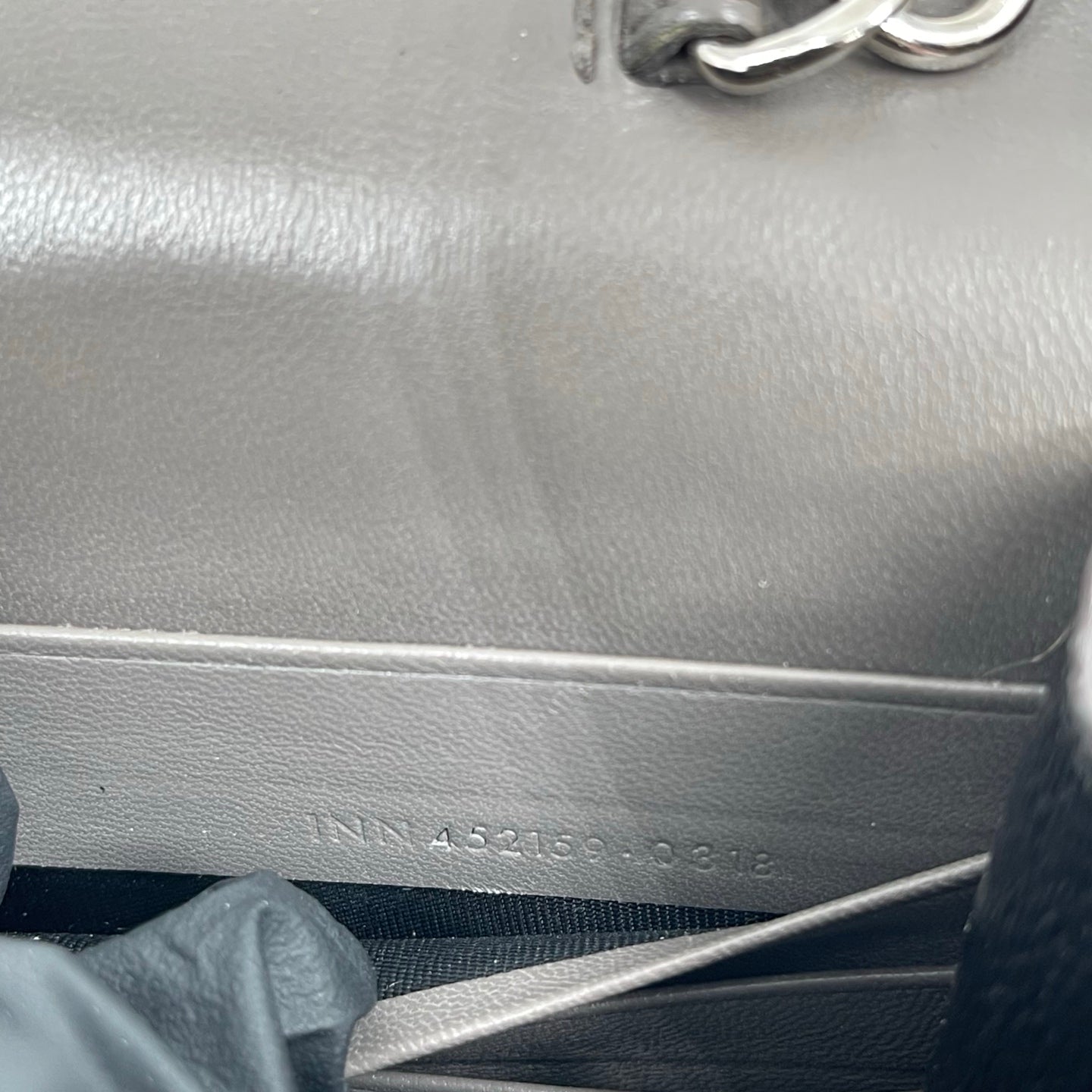 Saint Laurent Kate Tassel Chain Wallet in Fog Grey
