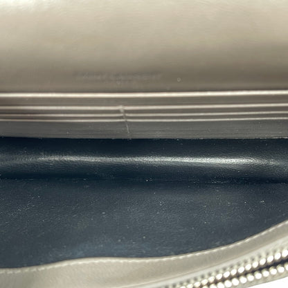 Saint Laurent Kate Tassel Chain Wallet in Fog Grey