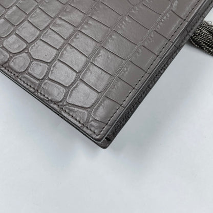 Saint Laurent Kate Tassel Chain Wallet in Fog Grey