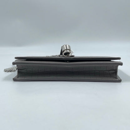 Saint Laurent Kate Tassel Chain Wallet in Fog Grey