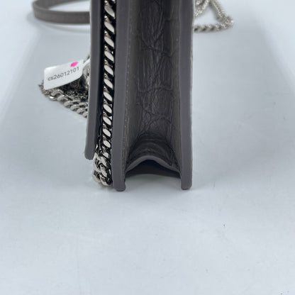 Saint Laurent Kate Tassel Chain Wallet in Fog Grey