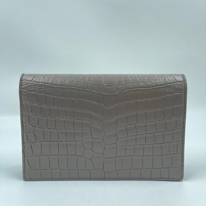Saint Laurent Kate Tassel Chain Wallet in Fog Grey