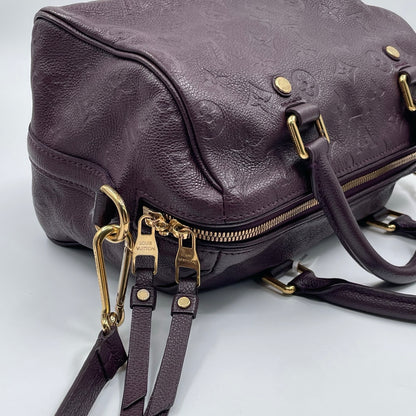 Louis Vuitton Speedy Bandoulière 25 Monogram Empreinte in Aubergine