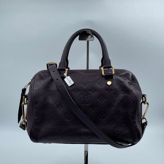 Louis Vuitton Speedy Bandoulière 25 Monogram Empreinte in Aubergine