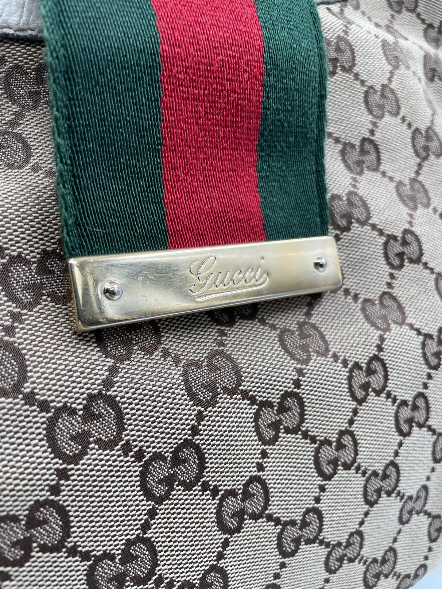 Gucci GG Canvas New Ladies Web Large Hobo