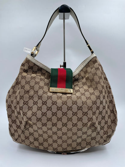 Gucci GG Canvas New Ladies Web Large Hobo