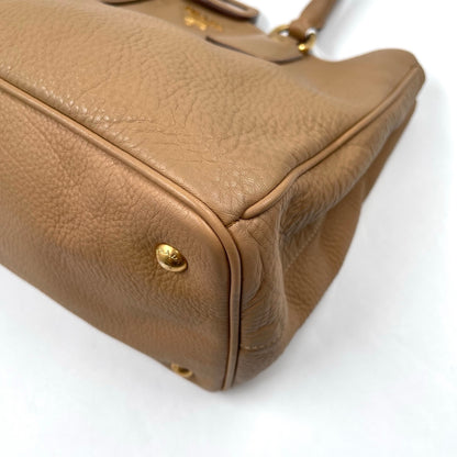Prada Vitello Daino Shopping Tote in Cannella