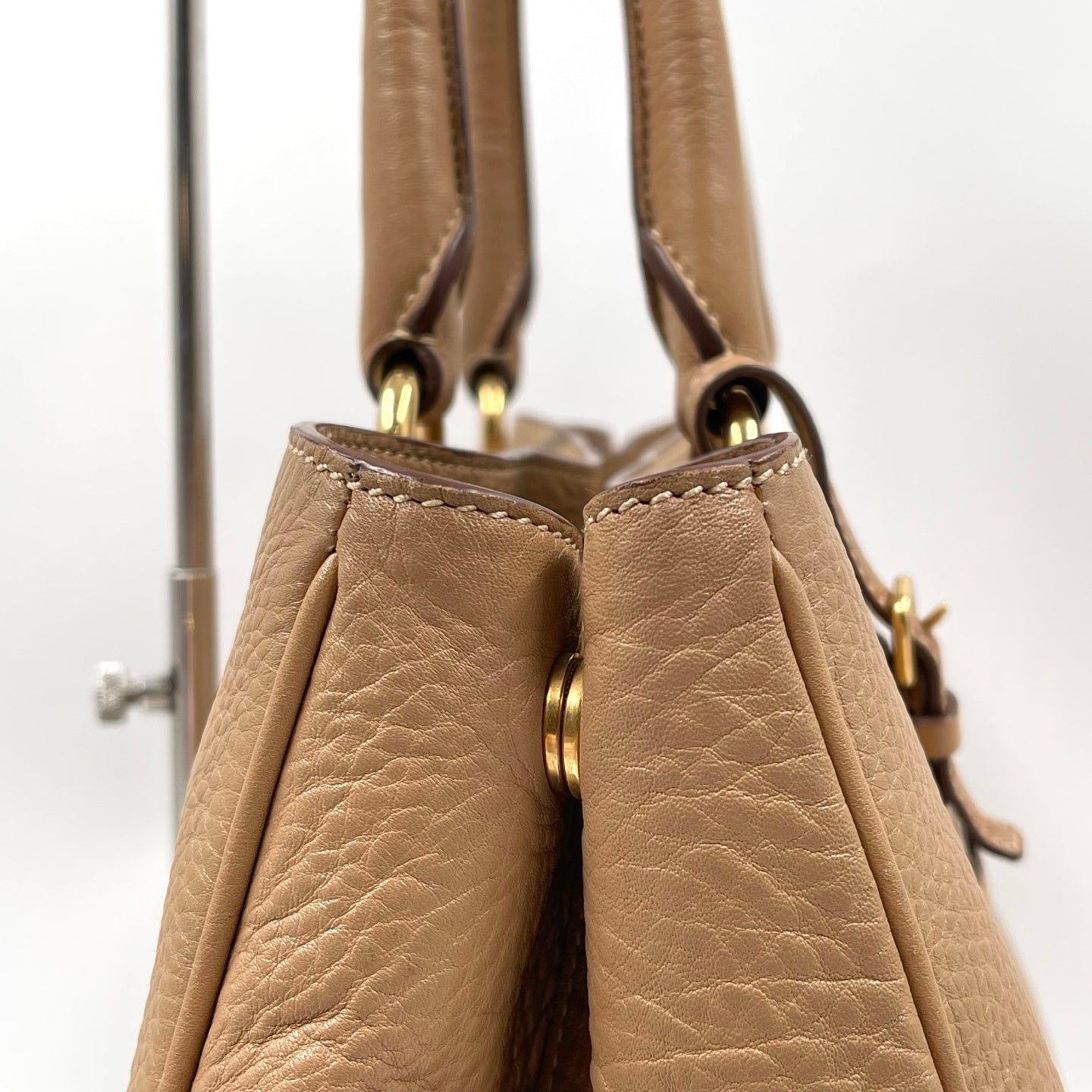 Prada Vitello Daino Shopping Tote in Cannella