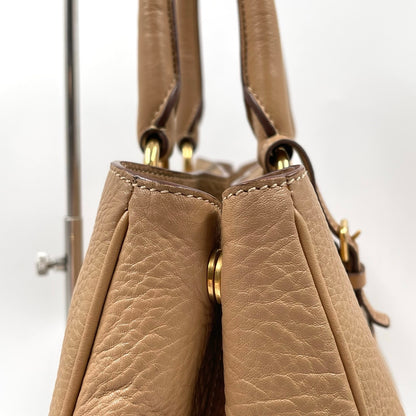 Prada Vitello Daino Shopping Tote in Cannella