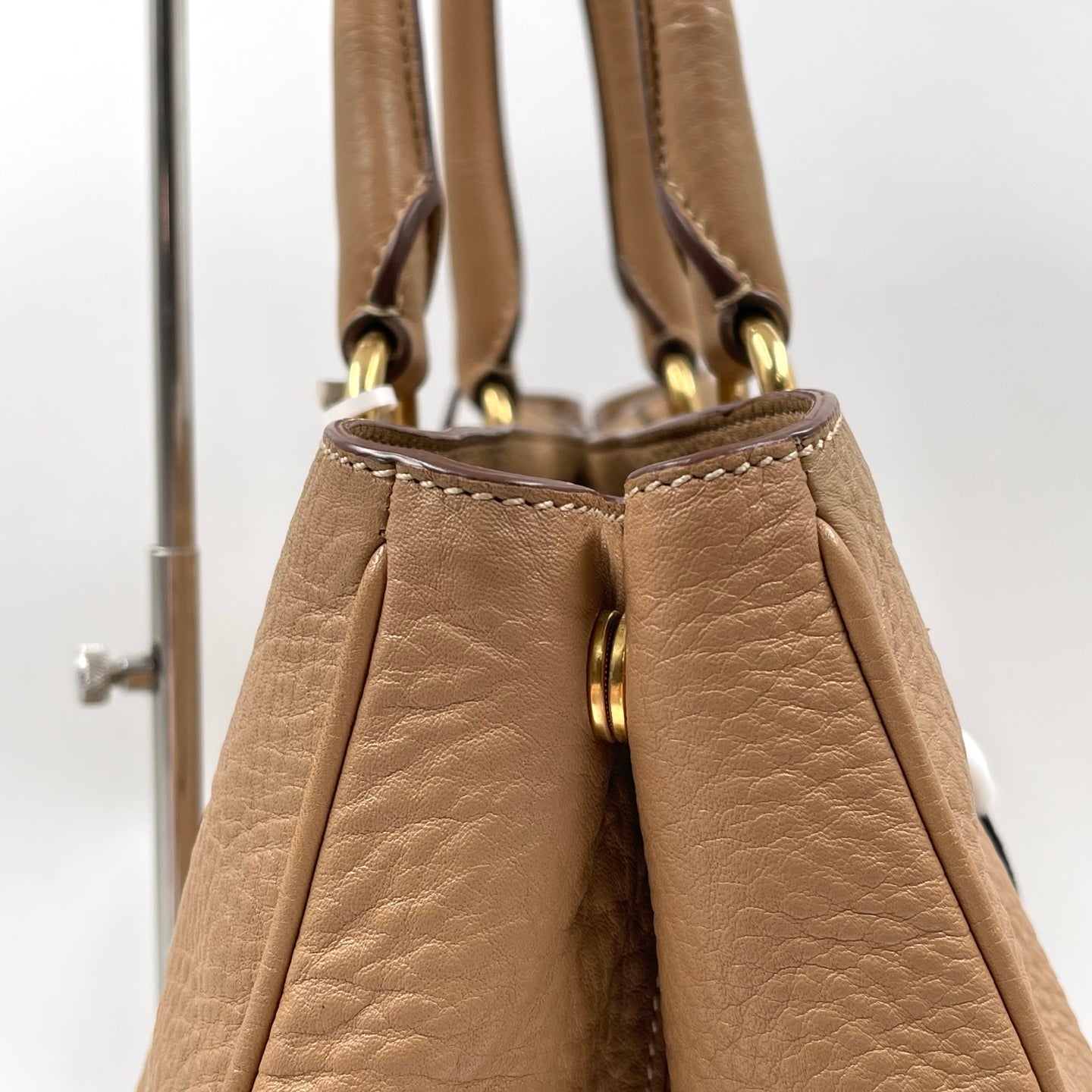 Prada Vitello Daino Shopping Tote in Cannella