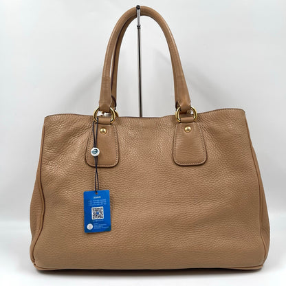 Prada Vitello Daino Shopping Tote in Cannella
