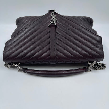 Saint Laurent Medium Collège Shoulder Bag in Bordeaux