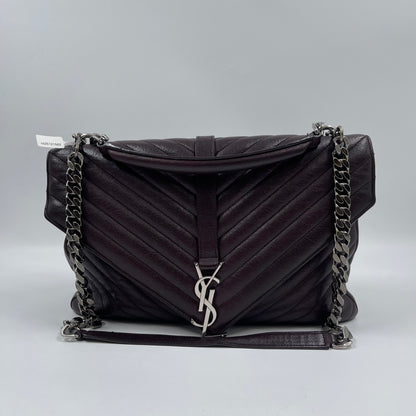 Saint Laurent Medium Collège Shoulder Bag in Bordeaux