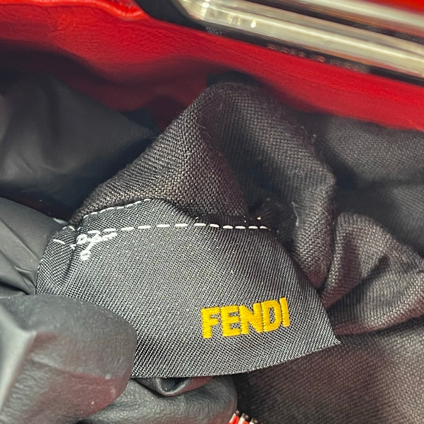 Fendi Peekaboo Iconic Mini in Flame Red Nappa Leather