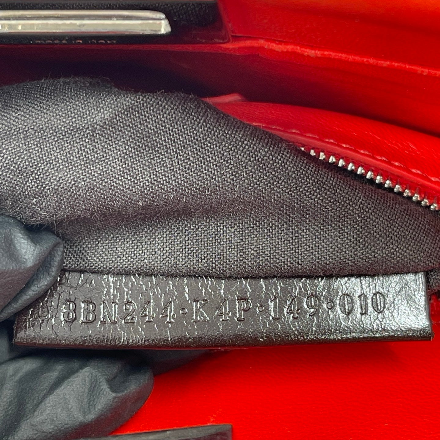 Fendi Peekaboo Iconic Mini in Flame Red Nappa Leather