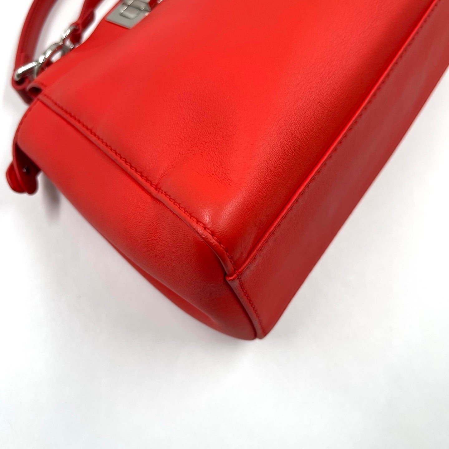 Fendi Peekaboo Iconic Mini in Flame Red Nappa Leather