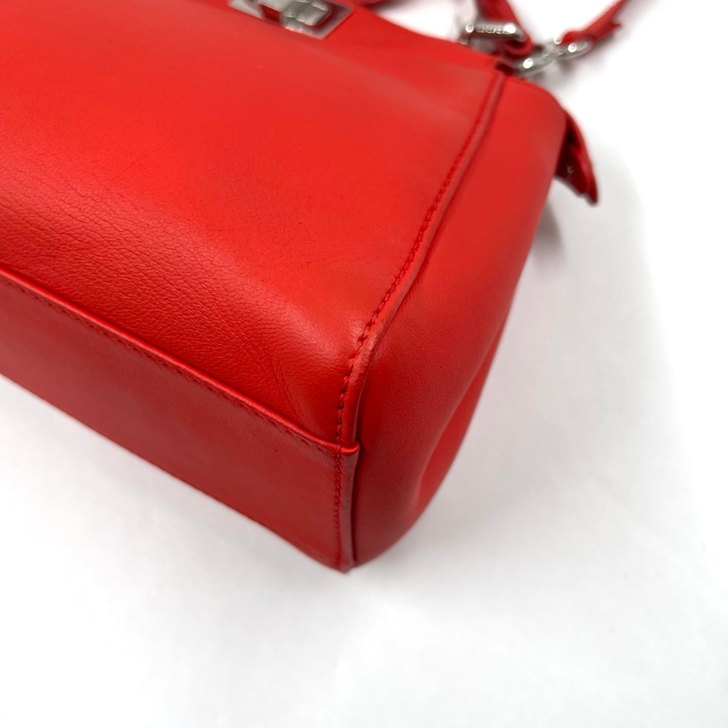Fendi Peekaboo Iconic Mini in Flame Red Nappa Leather