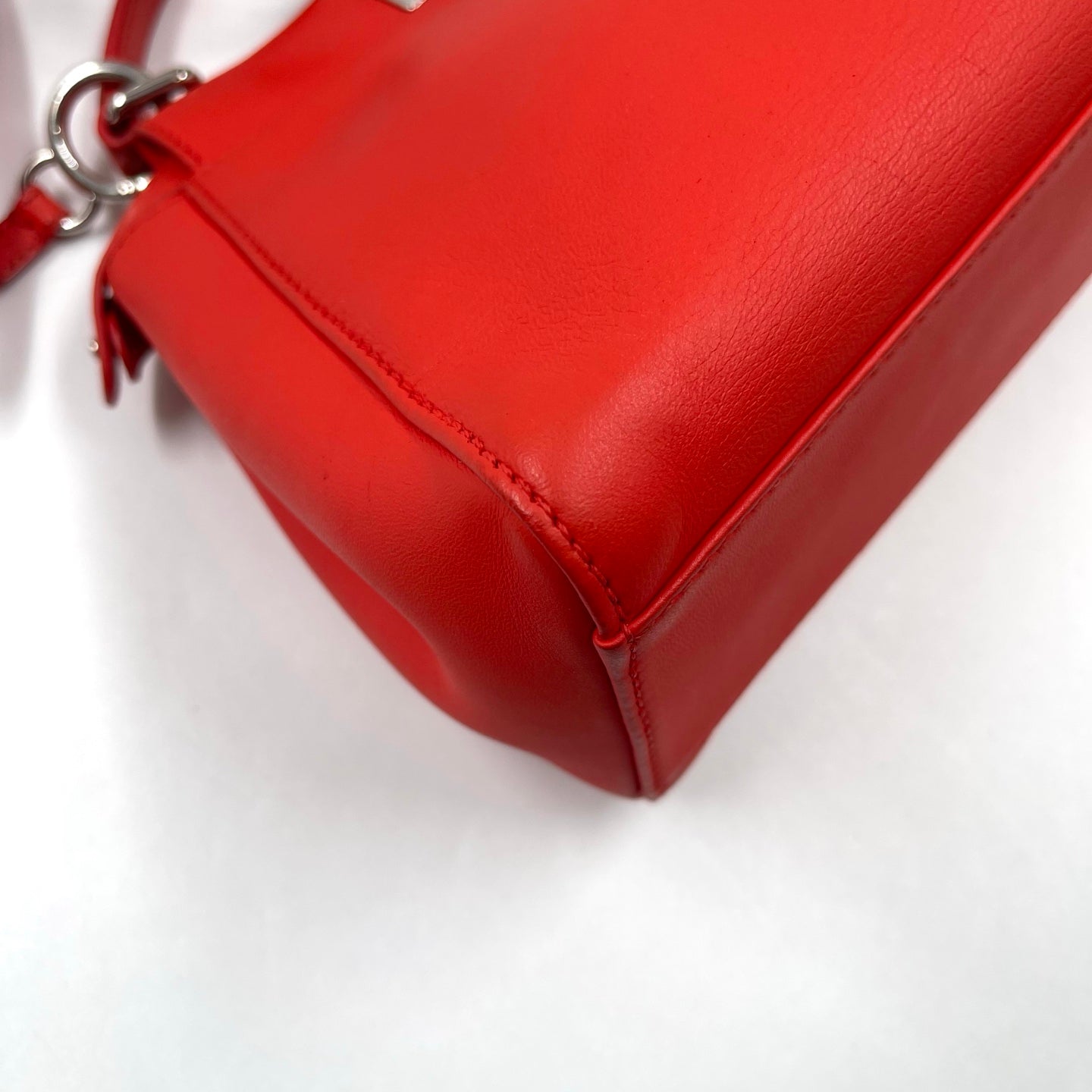 Fendi Peekaboo Iconic Mini in Flame Red Nappa Leather