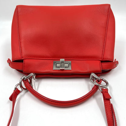 Fendi Peekaboo Iconic Mini in Flame Red Nappa Leather