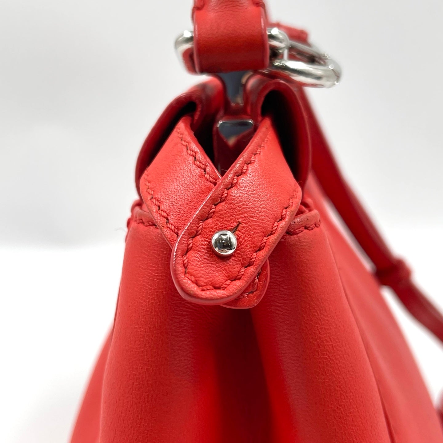 Fendi Peekaboo Iconic Mini in Flame Red Nappa Leather
