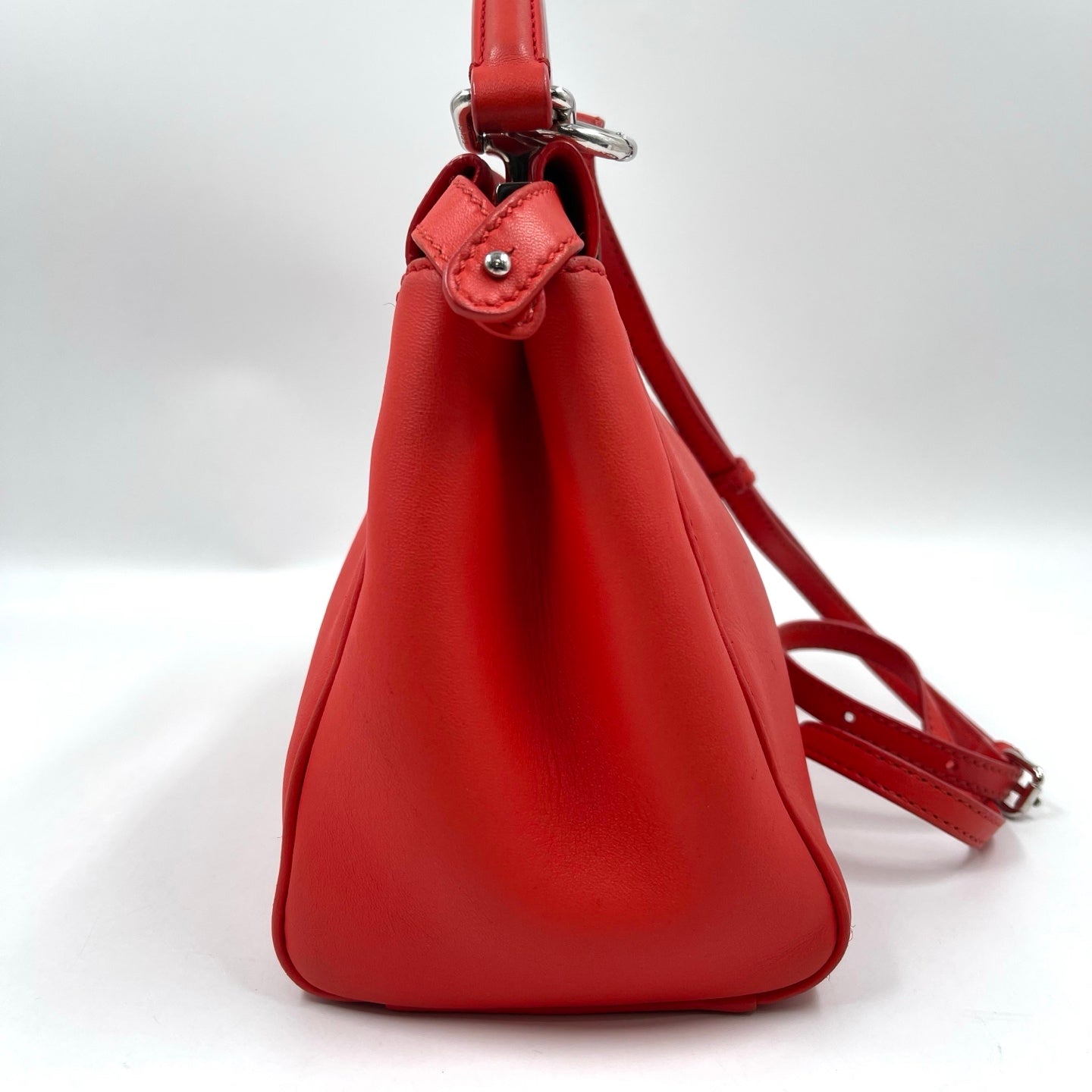 Fendi Peekaboo Iconic Mini in Flame Red Nappa Leather