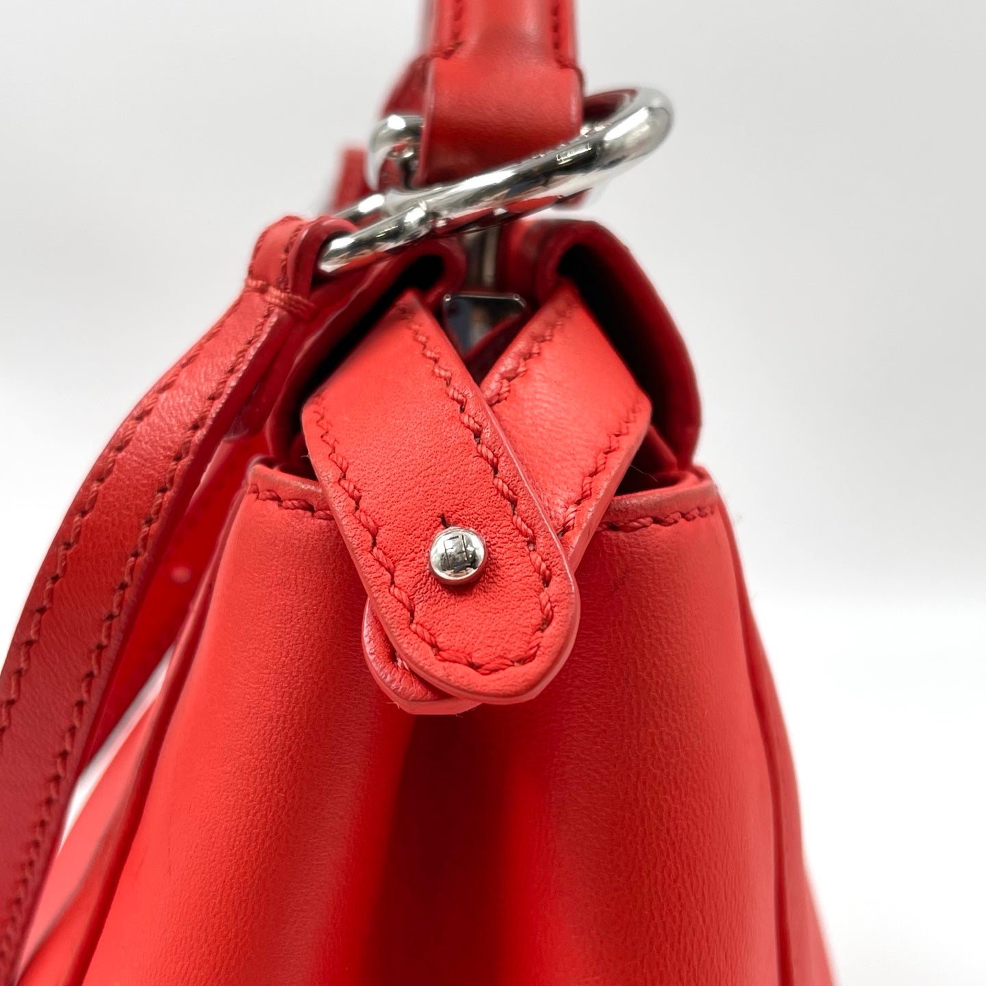 Fendi Peekaboo Iconic Mini in Flame Red Nappa Leather