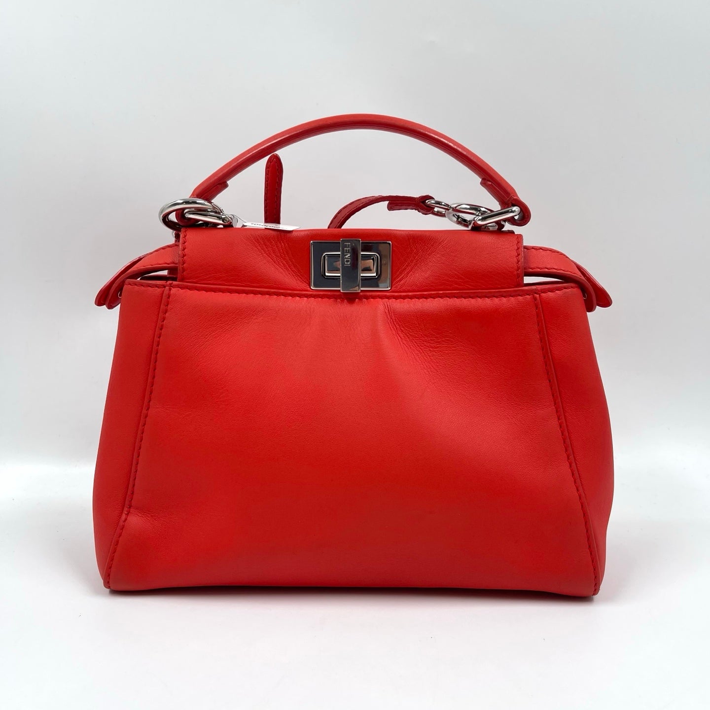 Fendi Peekaboo Iconic Mini in Flame Red Nappa Leather