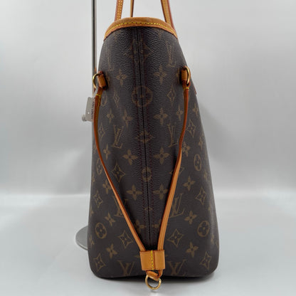 Louis Vuitton MM Neverfull Monogram Canvas Tote Bag with Beige Interior