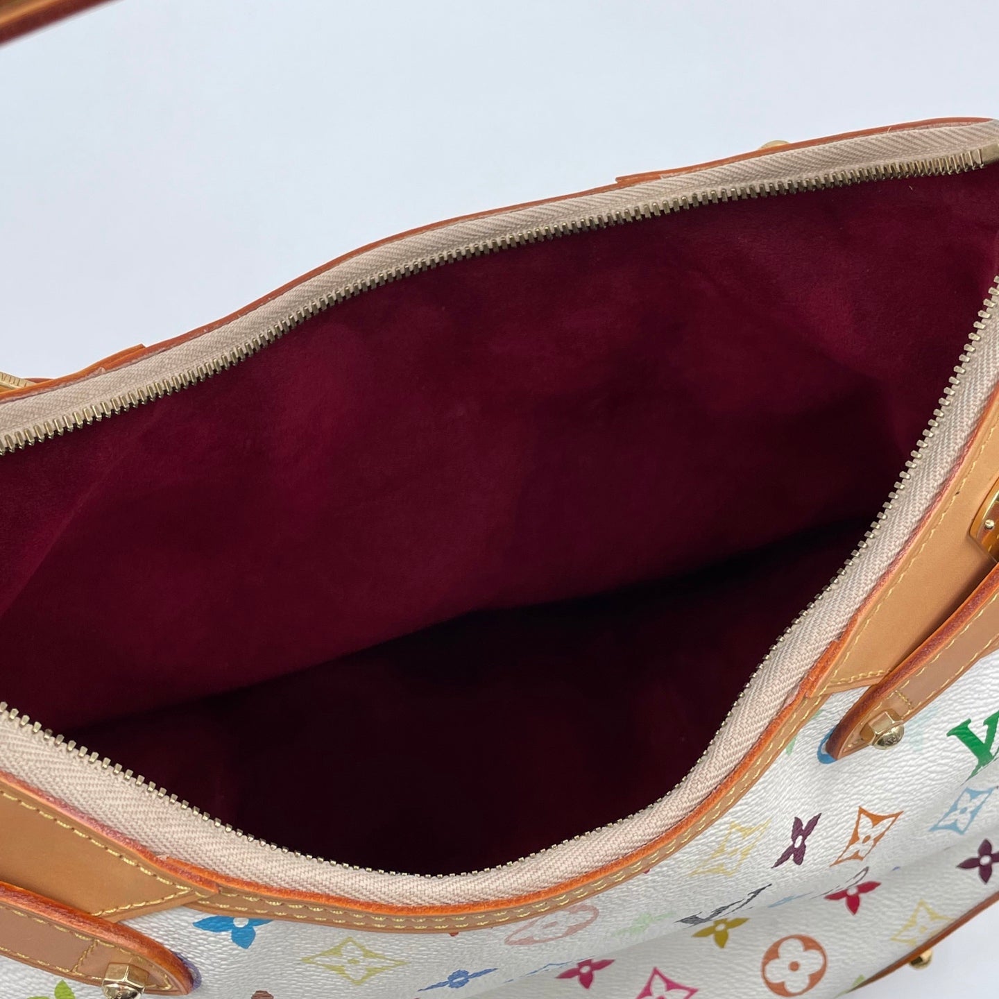 Louis Vuitton x Takashi Murakami Monogram Multicolore Greta Bag in Blanc