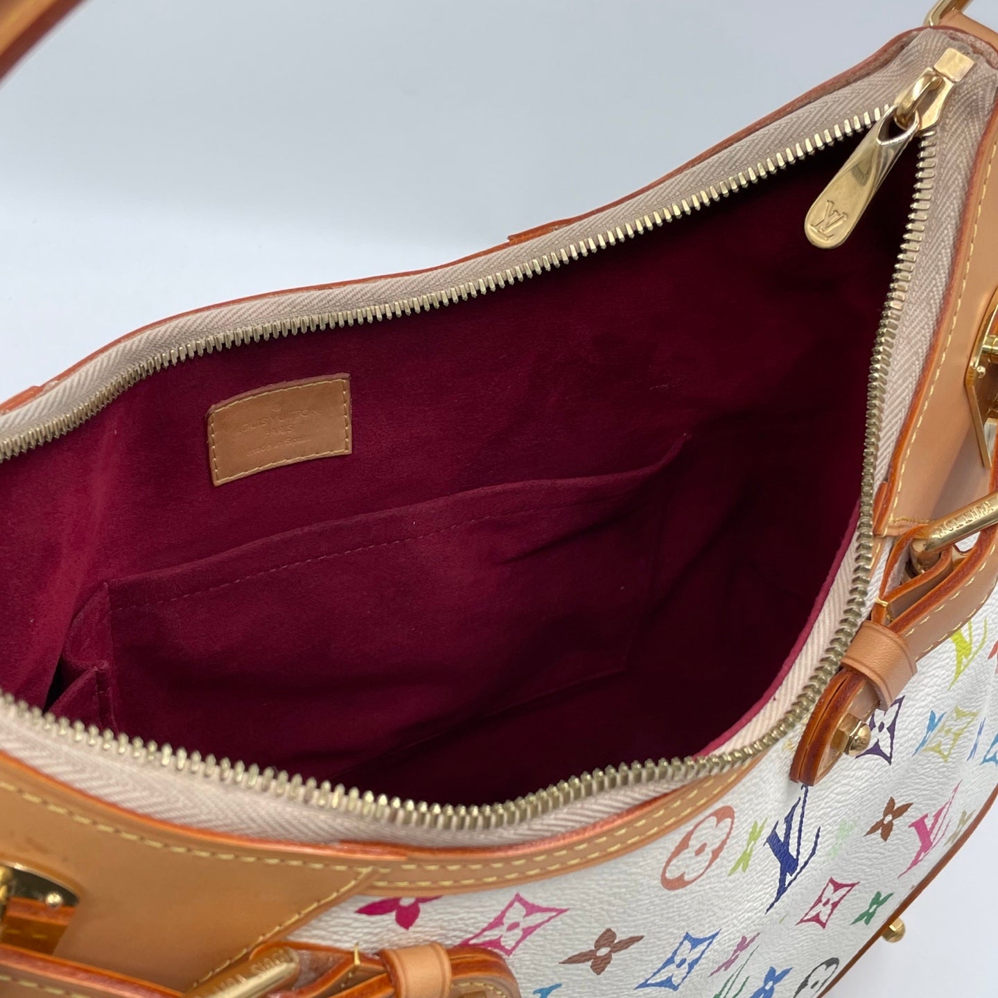 Louis Vuitton x Takashi Murakami Monogram Multicolore Greta Bag in Blanc