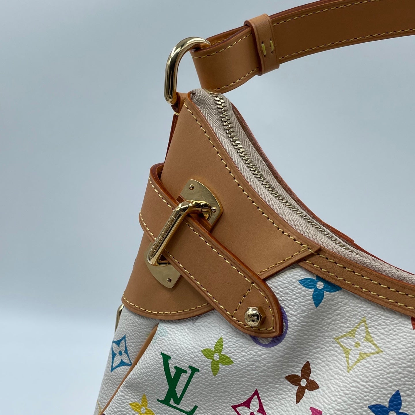 Louis Vuitton x Takashi Murakami Monogram Multicolore Greta Bag in Blanc