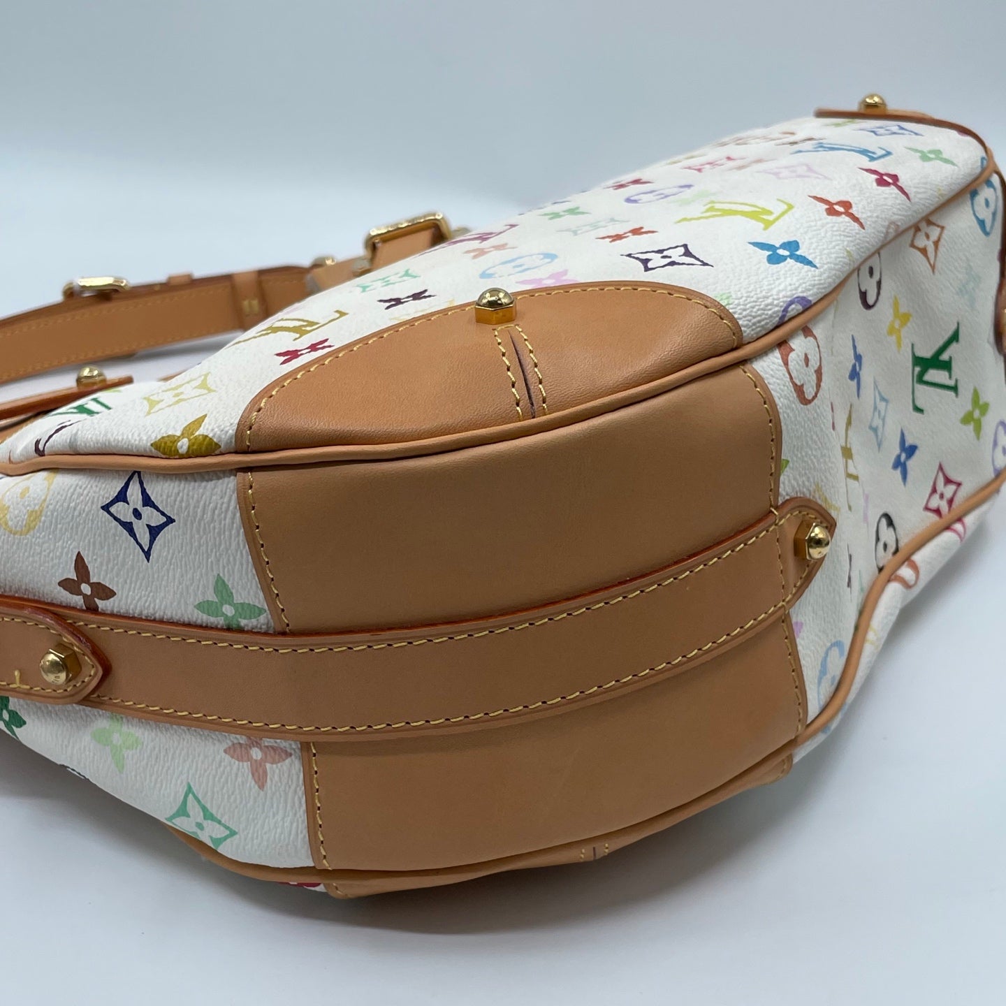 Louis Vuitton x Takashi Murakami Monogram Multicolore Greta Bag in Blanc