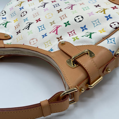 Louis Vuitton x Takashi Murakami Monogram Multicolore Greta Bag in Blanc